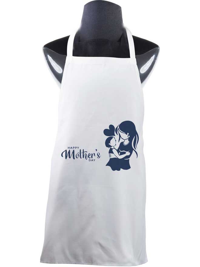 Custom printed white apron
