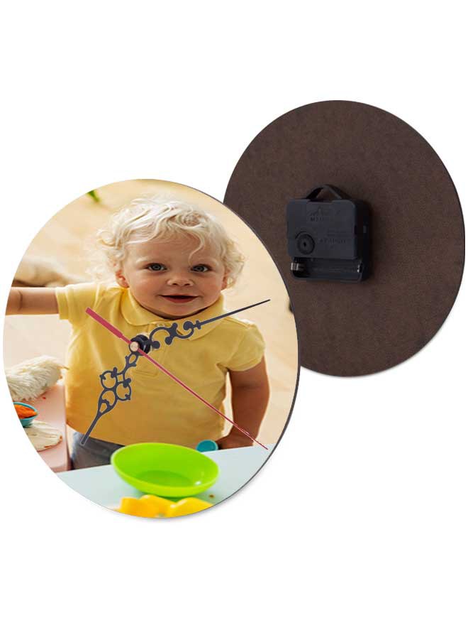 Custom printed round hardboard clock