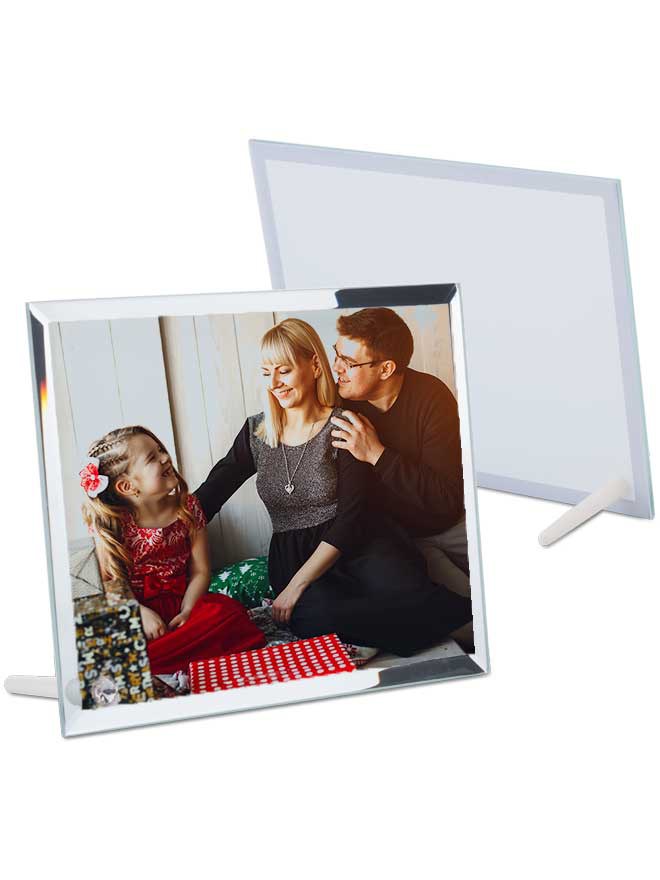 Custom printed mirror edge frame