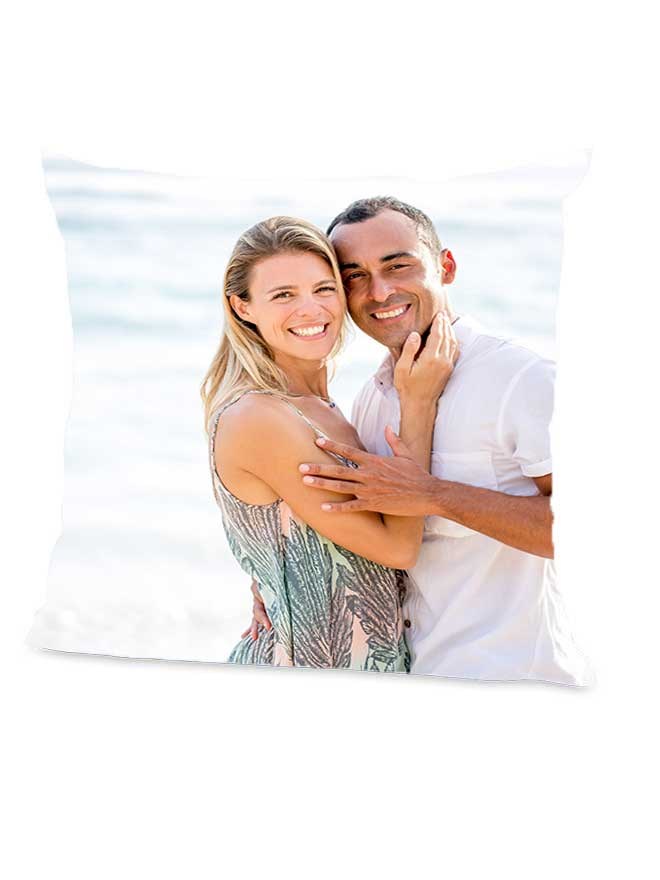 Custom printed white cushion 40x40